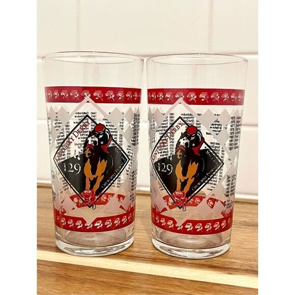 Kentucky Derby 2003 Cocktail Glasses (2) - Picture 1 of 6